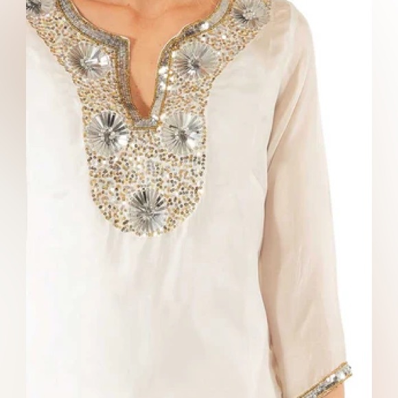 Gretchen Scott Beautiful Silk Beaded Tunic - Starry Night - Picture 6 of 12